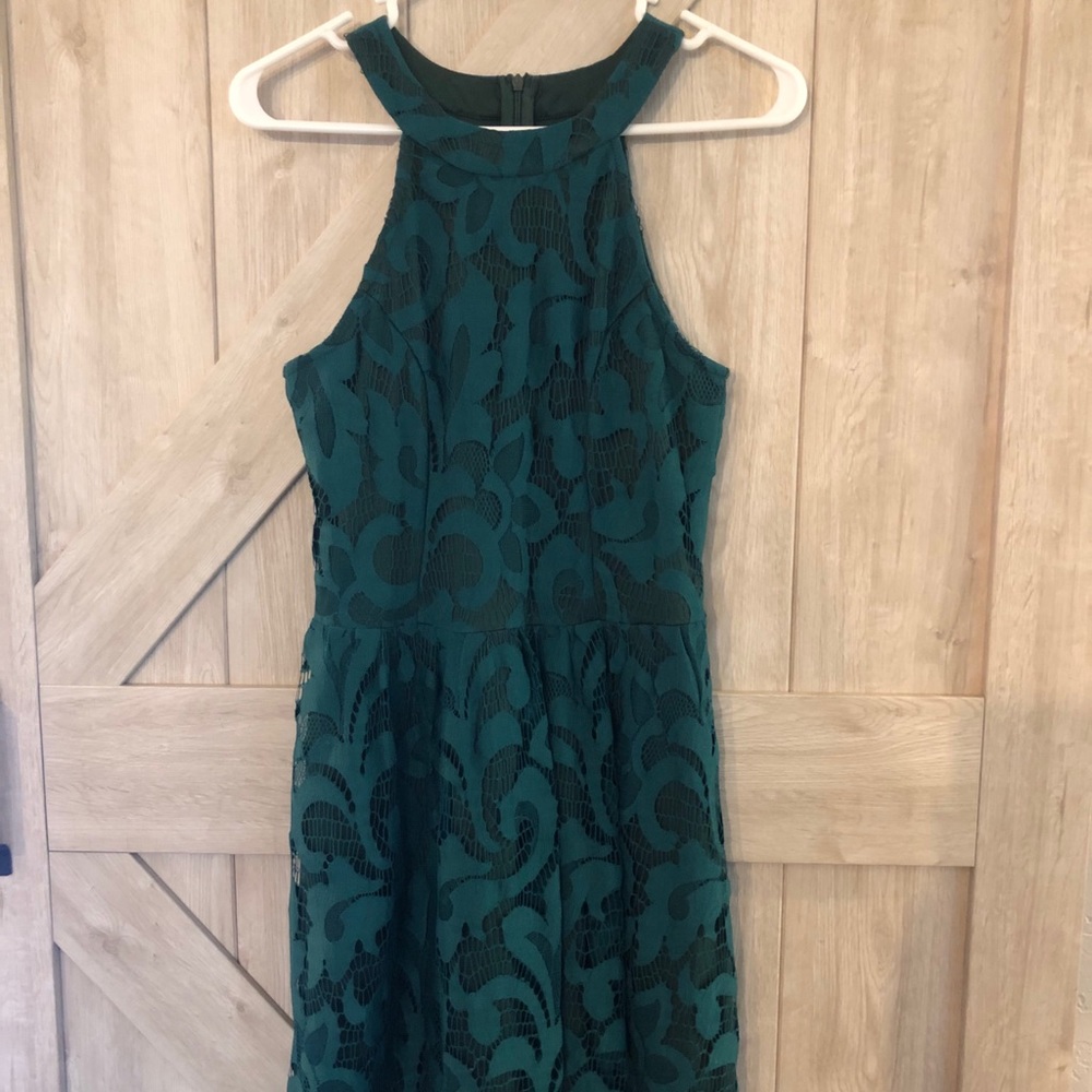 Short, green, cocktail party dress